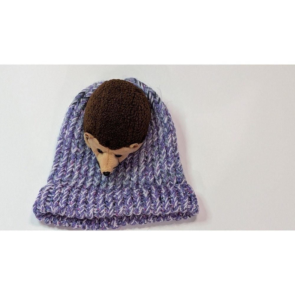 Unbranded Hedgehog Beanie Kids OS Purple Excellent 3D Plush Animal Knit Hat
